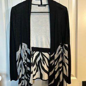 Nick and Zoe black and tan open cardigan